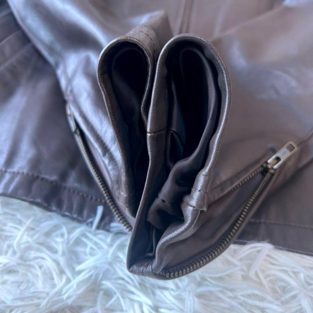 美品　ユナイテッドアローズ ラムレザー羊革　シングルライダースジャケット　M