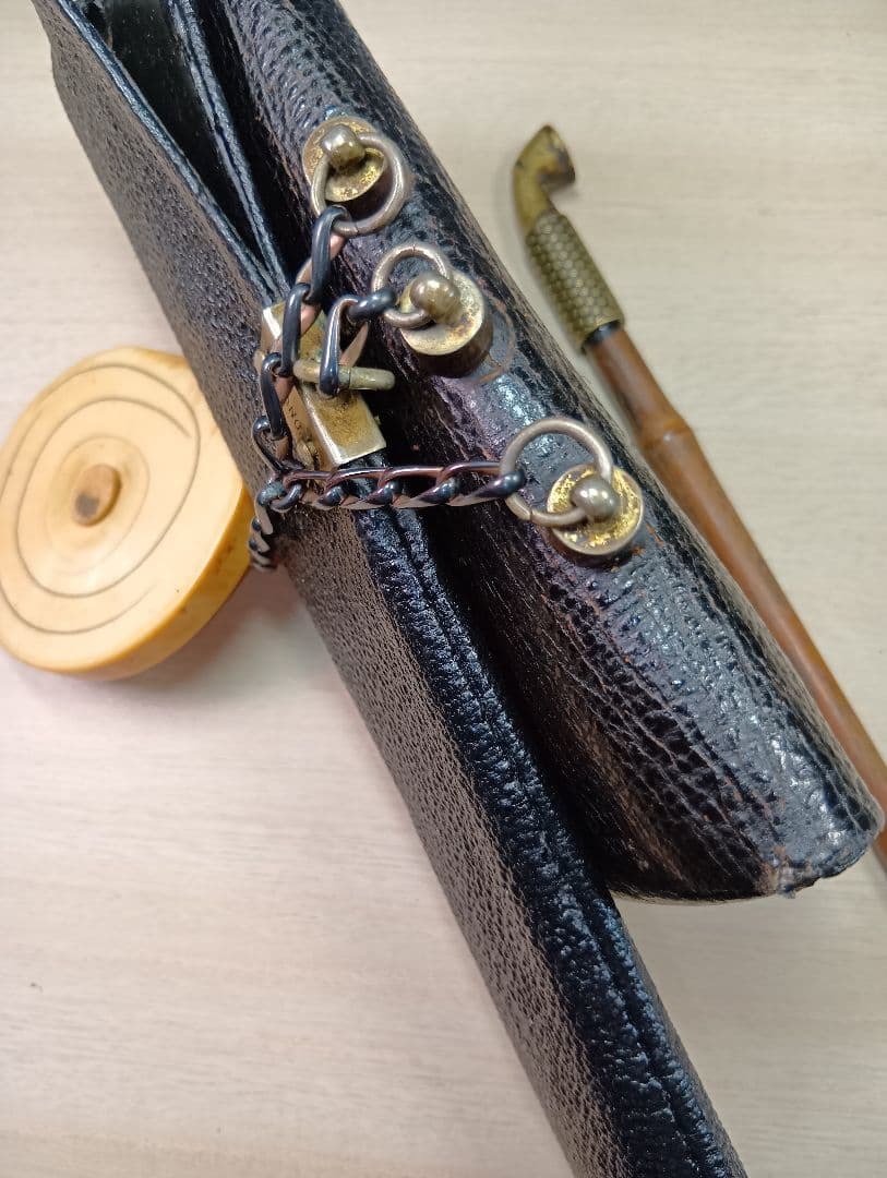 煙草入／猫前金具／美品根付／真鍮煙管