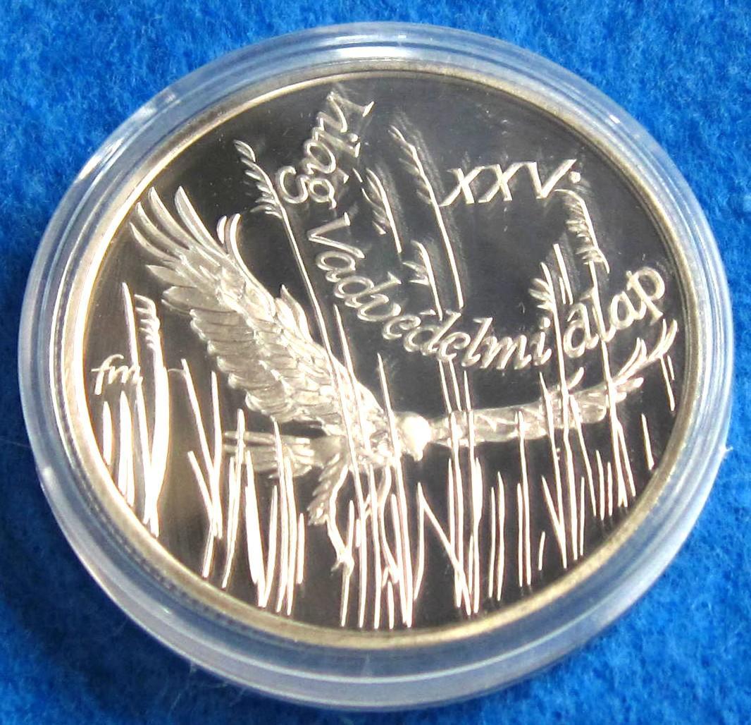 ８８年ハンガリー　WWF２５周年記念　５００フォリントプルーフ銀貨チュウヒ図１枚