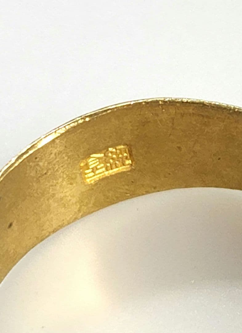 ♡リサズクラブ♡専用　純金 k24 梅鶴松 甲丸リング 5.35g