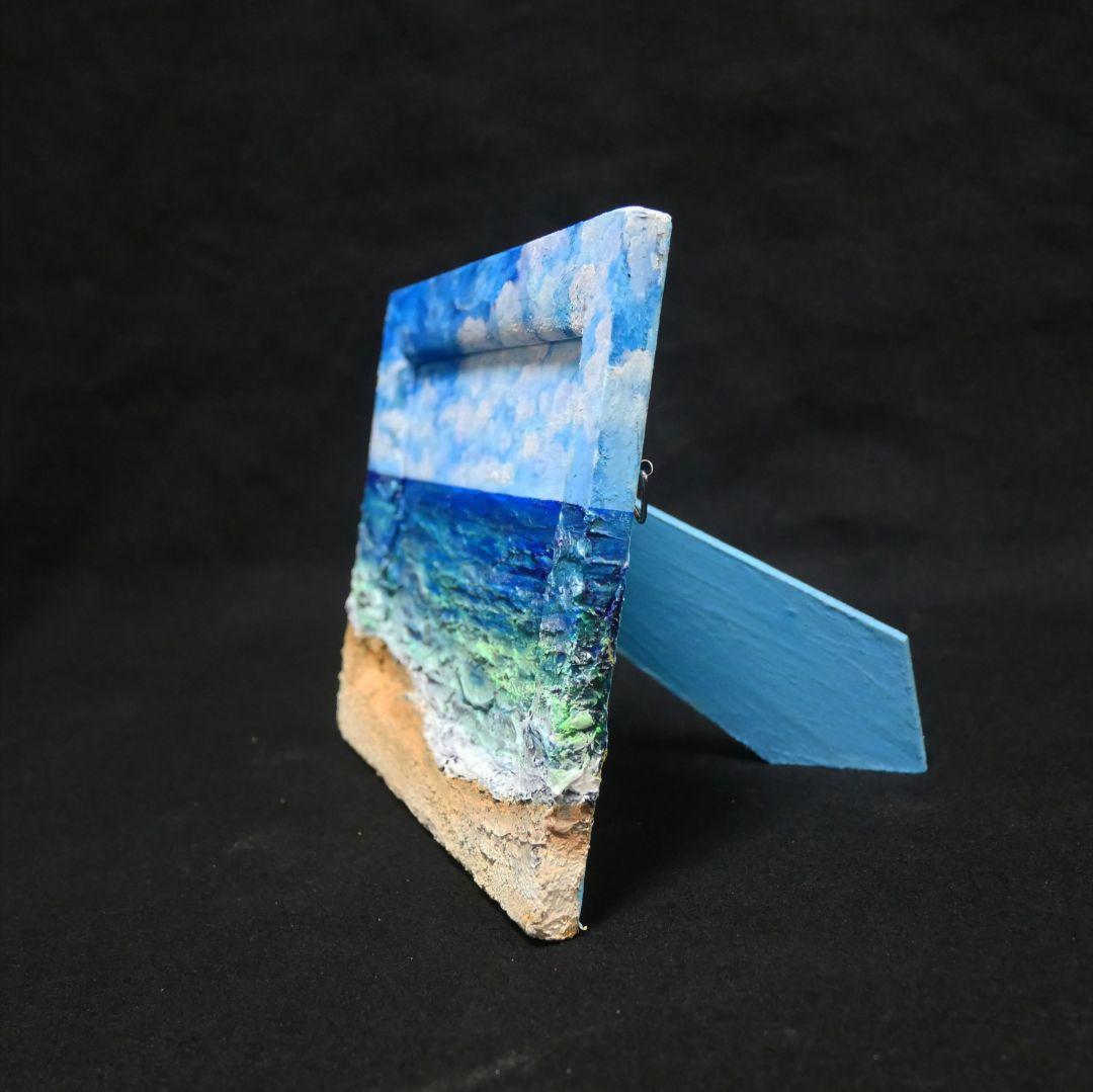 油絵 油彩 油彩画 絵 絵画 【海の砂浜】ミニ絵画