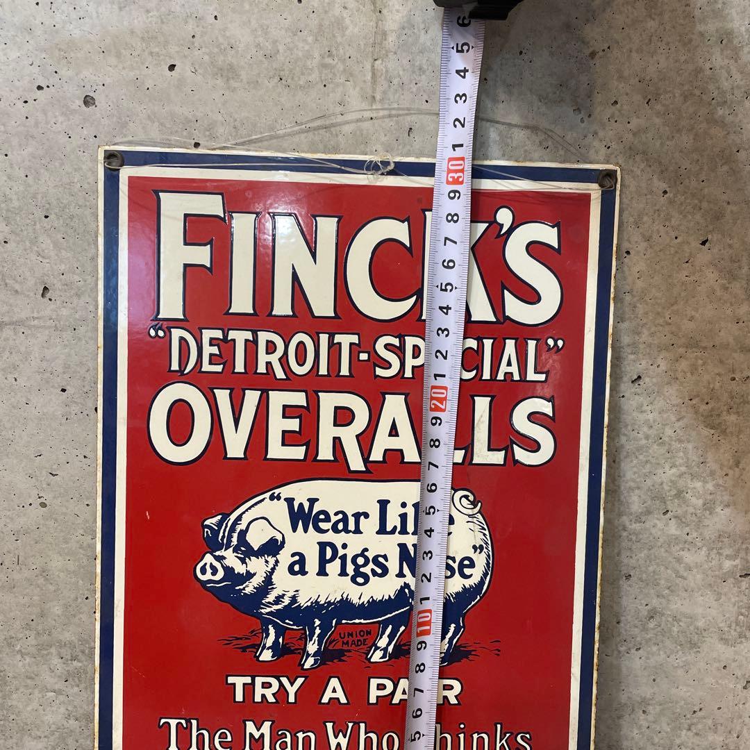FINCK'S OVERALLS 看板 ヴィンテージ フィンクス USA