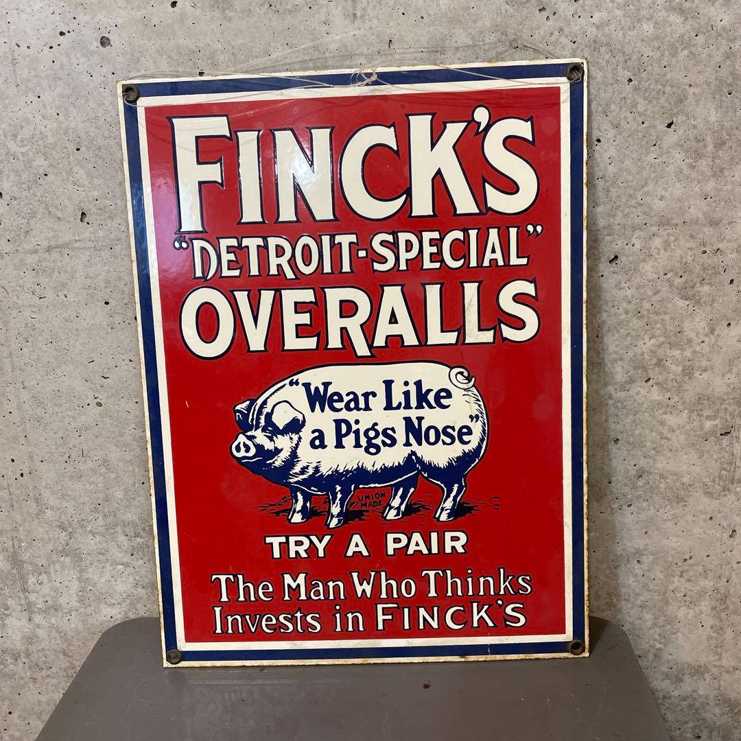 FINCK'S OVERALLS 看板 ヴィンテージ フィンクス USA
