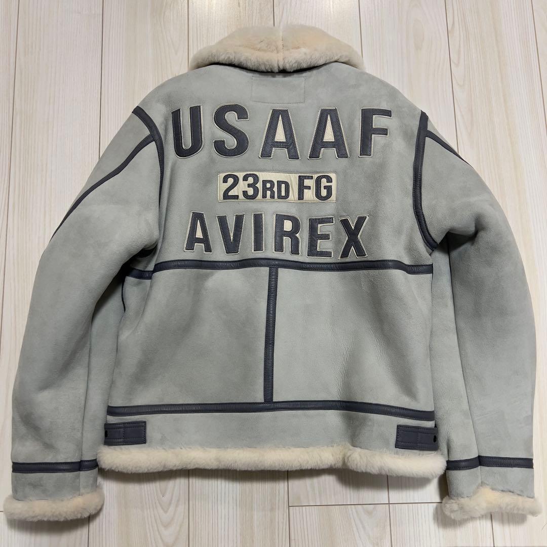 新品未使用 AVIREX アヴィレックス B-3 ムートンジャケットM グレー