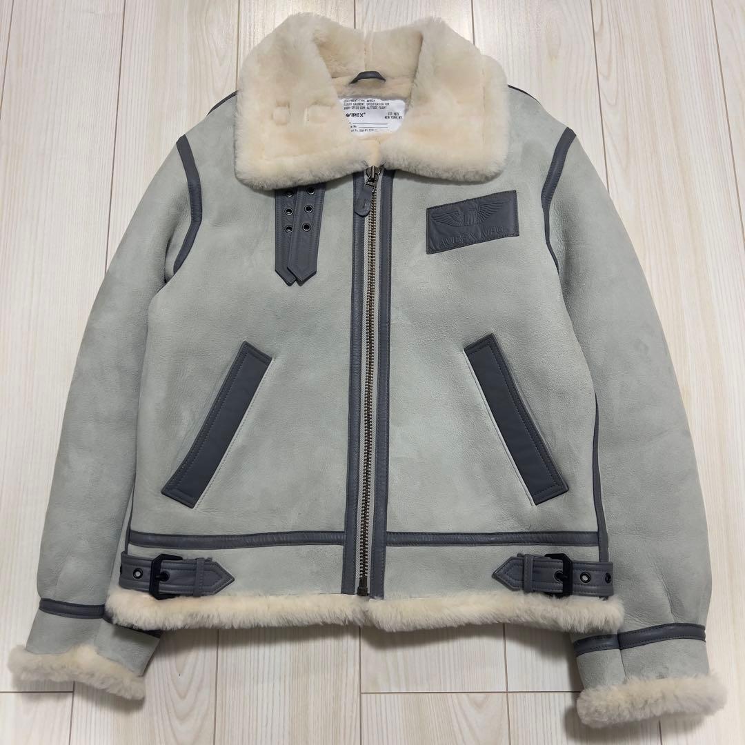 新品未使用 AVIREX アヴィレックス B-3 ムートンジャケットM グレー