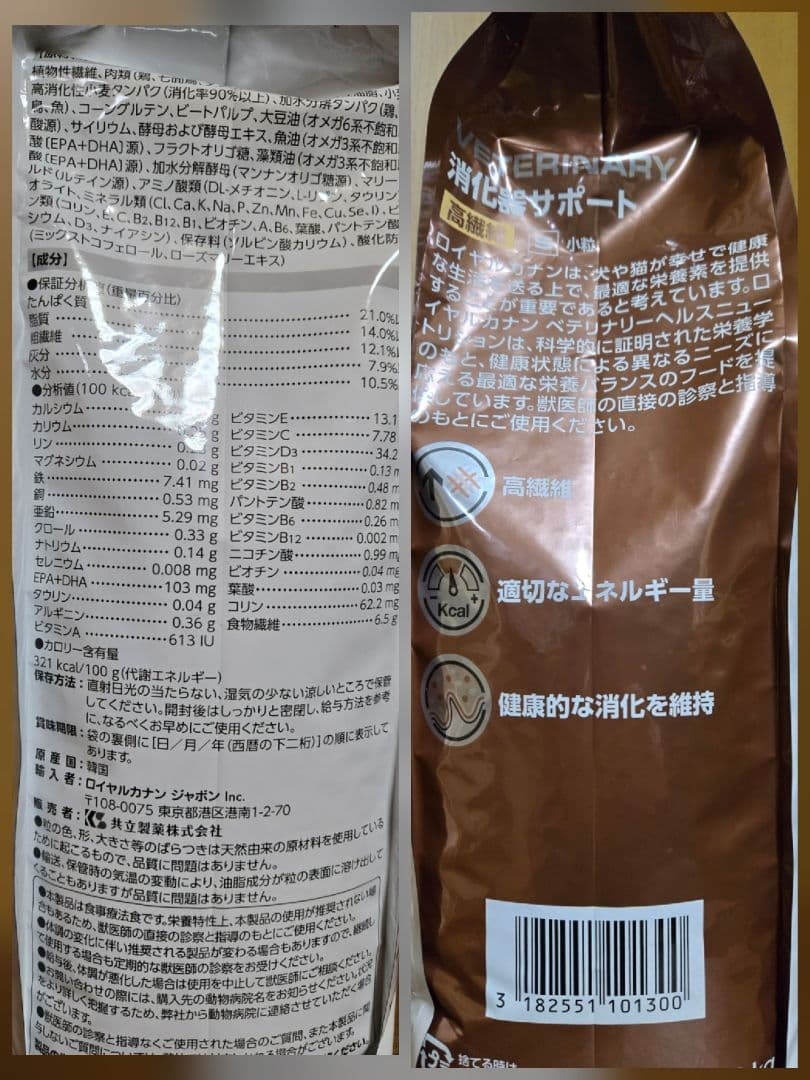 ロイヤルカナン　消化器サポート高繊維　小粒S