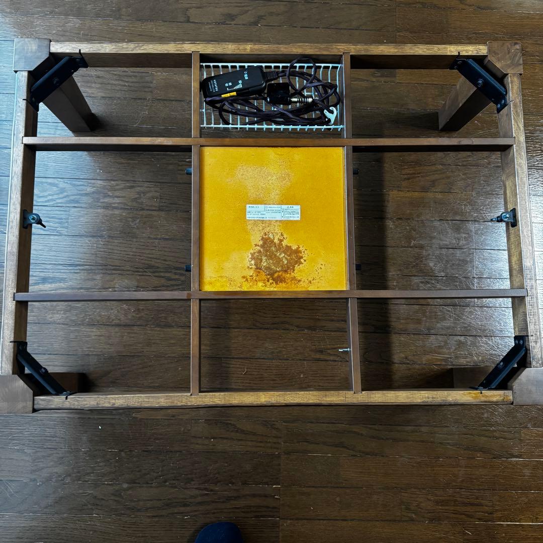 【ゆうちゃん】木製ガラストップ アジアンテイスト こたつテーブル