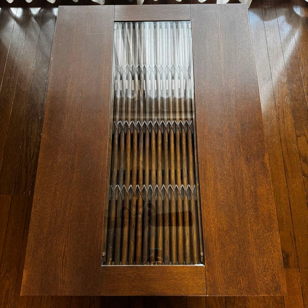 【ゆうちゃん】木製ガラストップ アジアンテイスト こたつテーブル