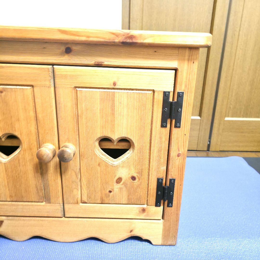 【16】カントリー家具 ハンドメイド カントリー調 キャビネット ハートの扉