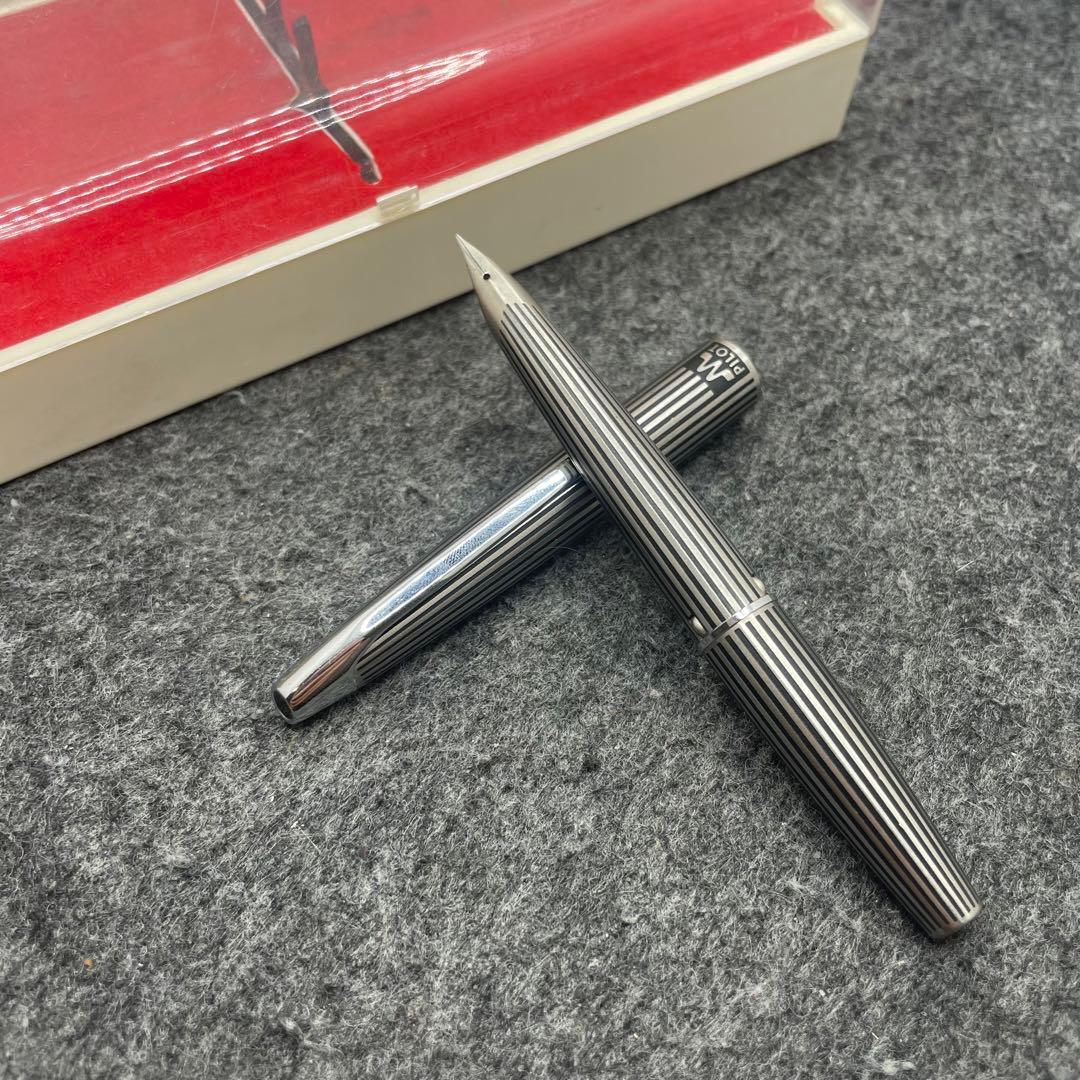 ★PE576□PILOT μ パイロット ミュー ストライプ 箱付き 万年筆