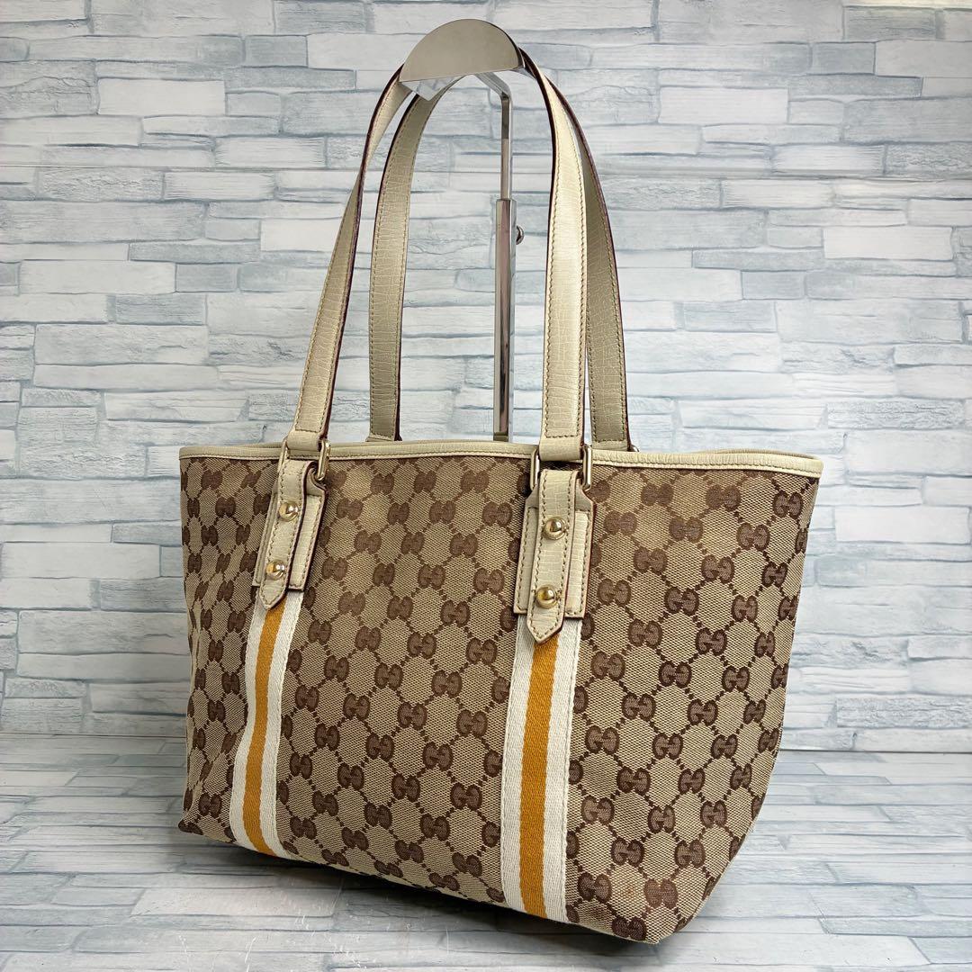 極美品　130 GUCCI グッチ　トートバッグ　ハンドバッグ　GG柄 ks4