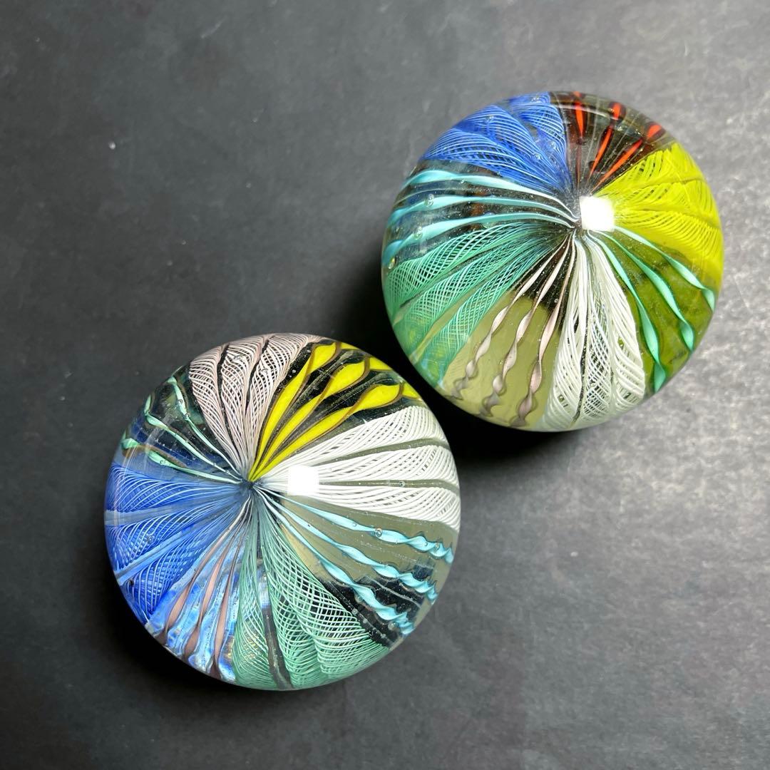 ベネチアングラス　MURANOムラノ　ガラスペーパーウェイト２個セット