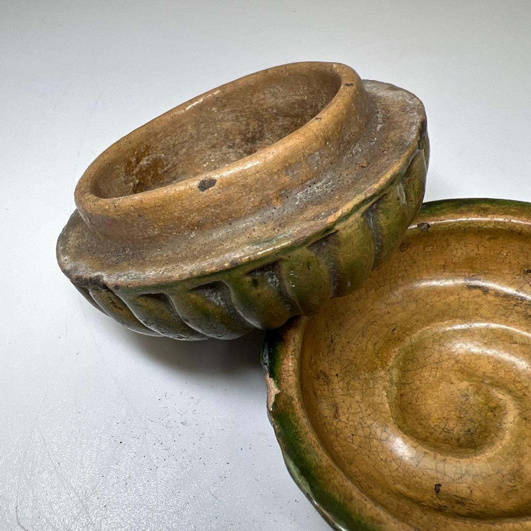 江戸期　源内焼　カニ香合　幅約7㎝　東Y7-0507⭐︎2F