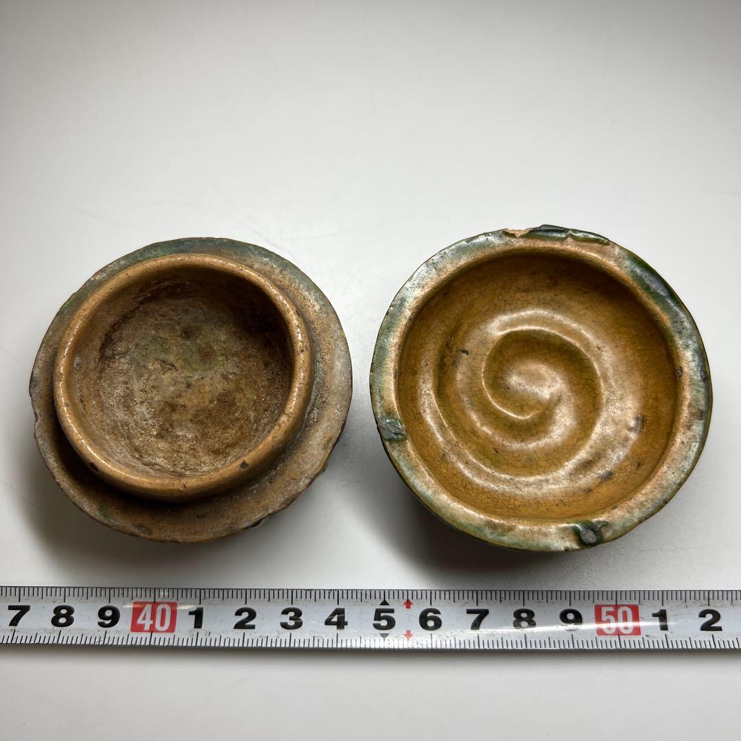 江戸期　源内焼　カニ香合　幅約7㎝　東Y7-0507⭐︎2F