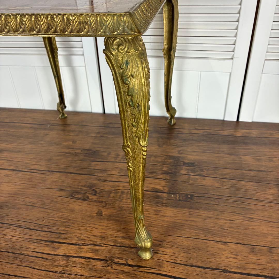 【送料込】アンティーク家具　猫足　ヴィンテージ　サイドテーブル　英国風　象嵌