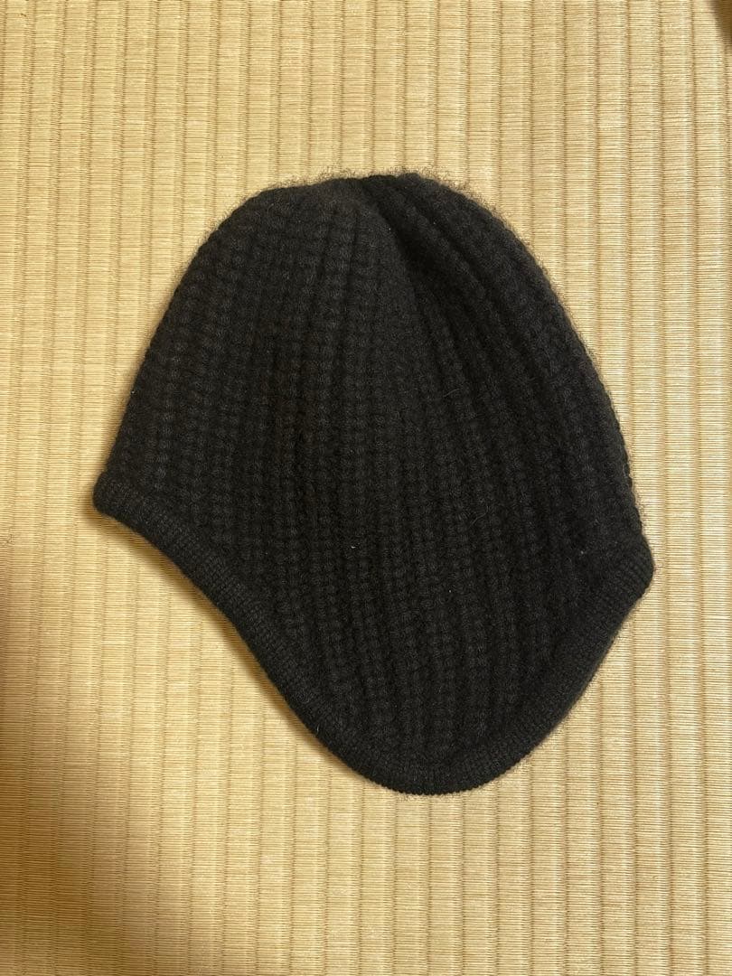 yo biotop ニット帽 リブ編み 黒 ビーニー帽子