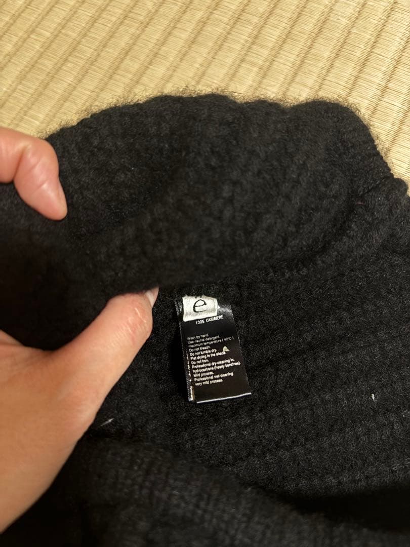 yo biotop ニット帽 リブ編み 黒 ビーニー帽子