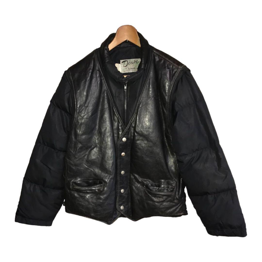 Schott レザーダウンジャケット/ベスト 2way