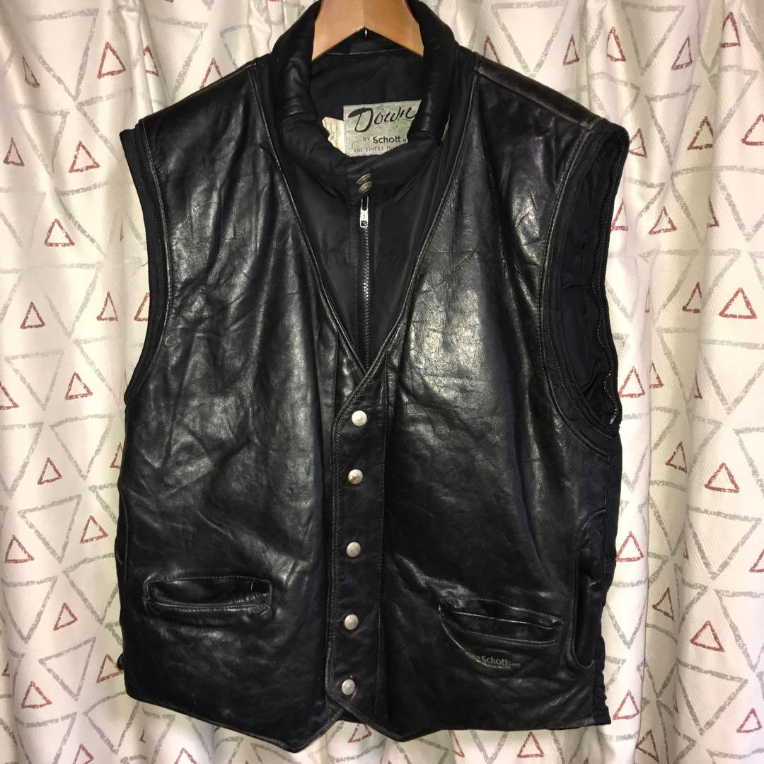 Schott レザーダウンジャケット/ベスト 2way