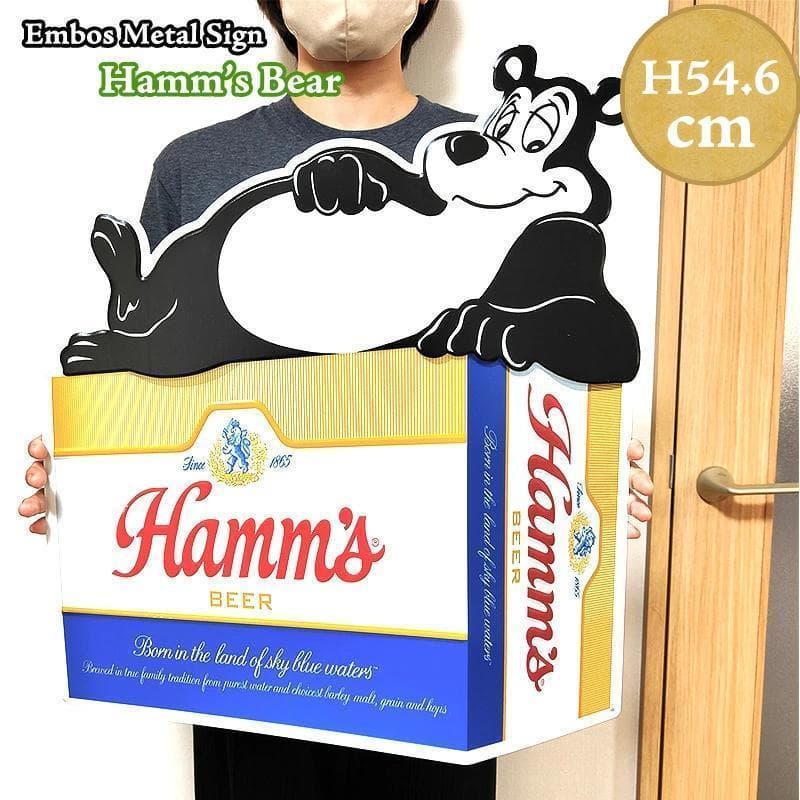 ハムズビール ブリキ看板 可愛い Hamm'sBear インテリア メタルサイン