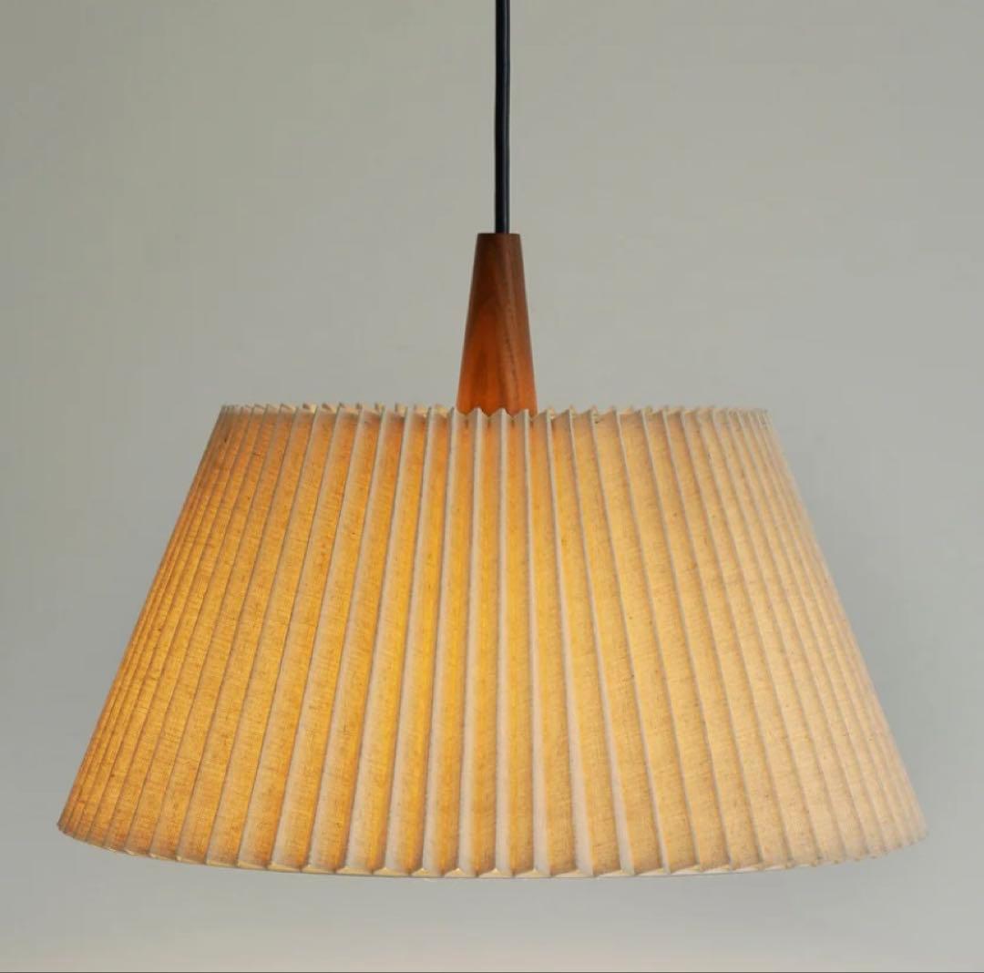 Fabric × Wood　プリーツデザイン ペンダントライト