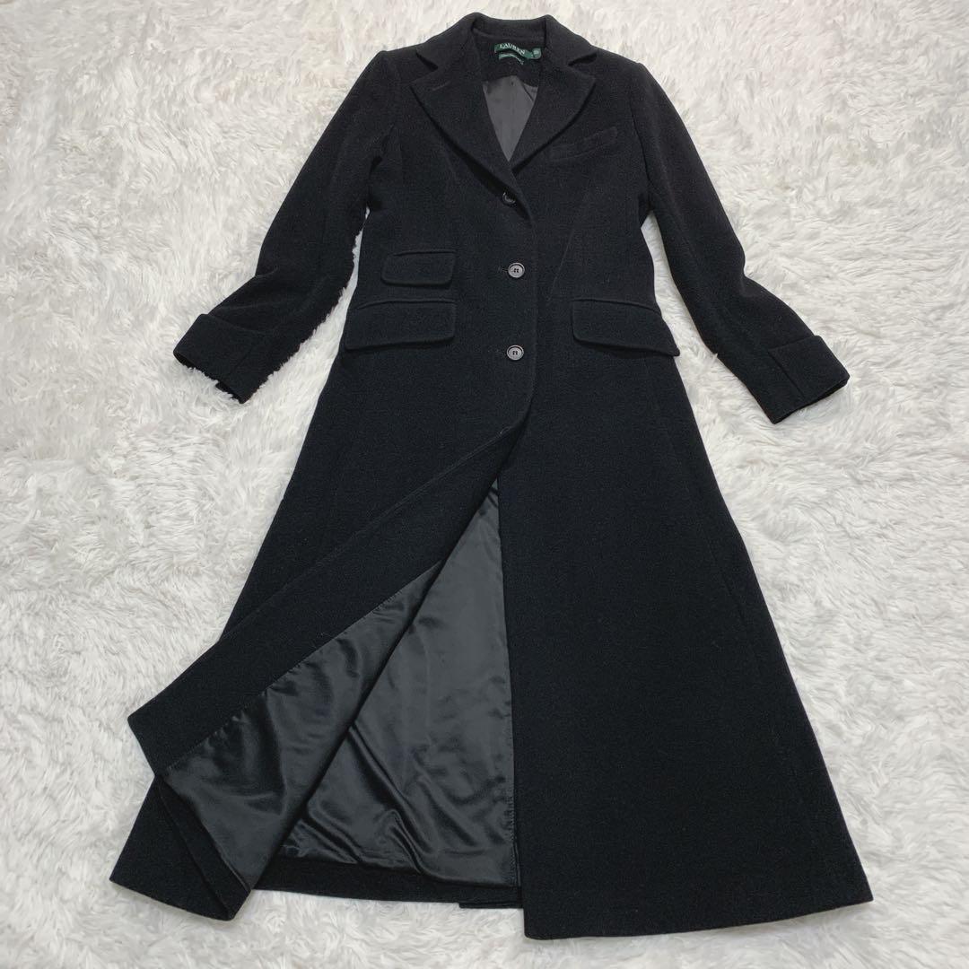 【美品】ローレンラルフローレン カシミヤ混 チェスターコート ロング丈 黒