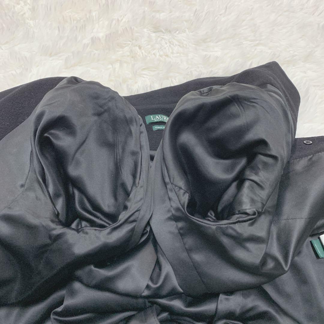 【美品】ローレンラルフローレン カシミヤ混 チェスターコート ロング丈 黒
