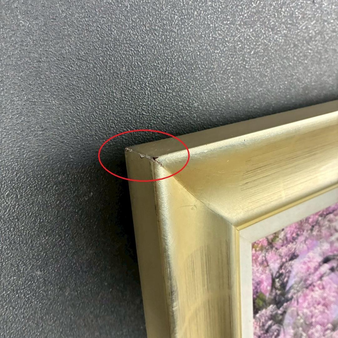 美品 寺井孝「角館の桜」キャンバスに油彩 10号 彩波会 二科展 枝垂れ桜 名品