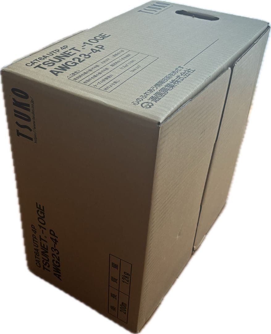 【未使用】Cat6A TSUNET-10GE AWG23-4P 白色200m
