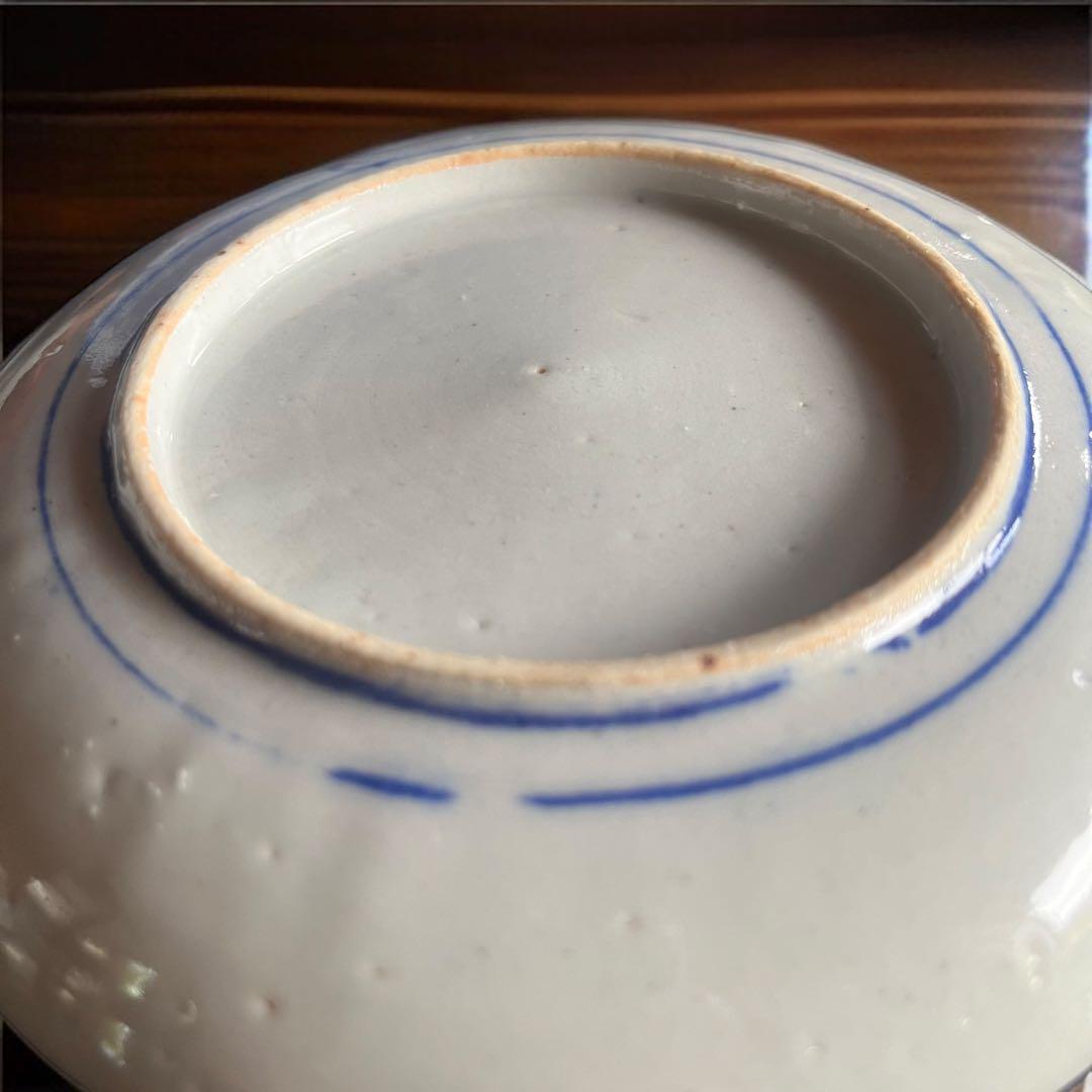 【骨董】古伊万里 小皿 明治期 藍色 ５枚 印判 アンティーク 陶磁器 染付け