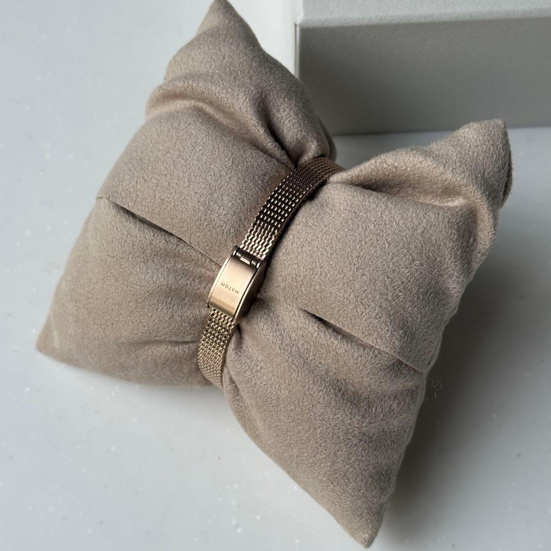 MATOW TSUKI 淡月ローズゴールド メッシュ時計