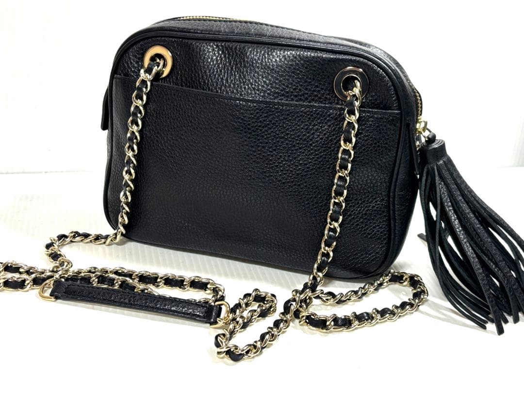 【未使用近い】トリーバーチショルダーバッグ タッセル付ポシェット 黒