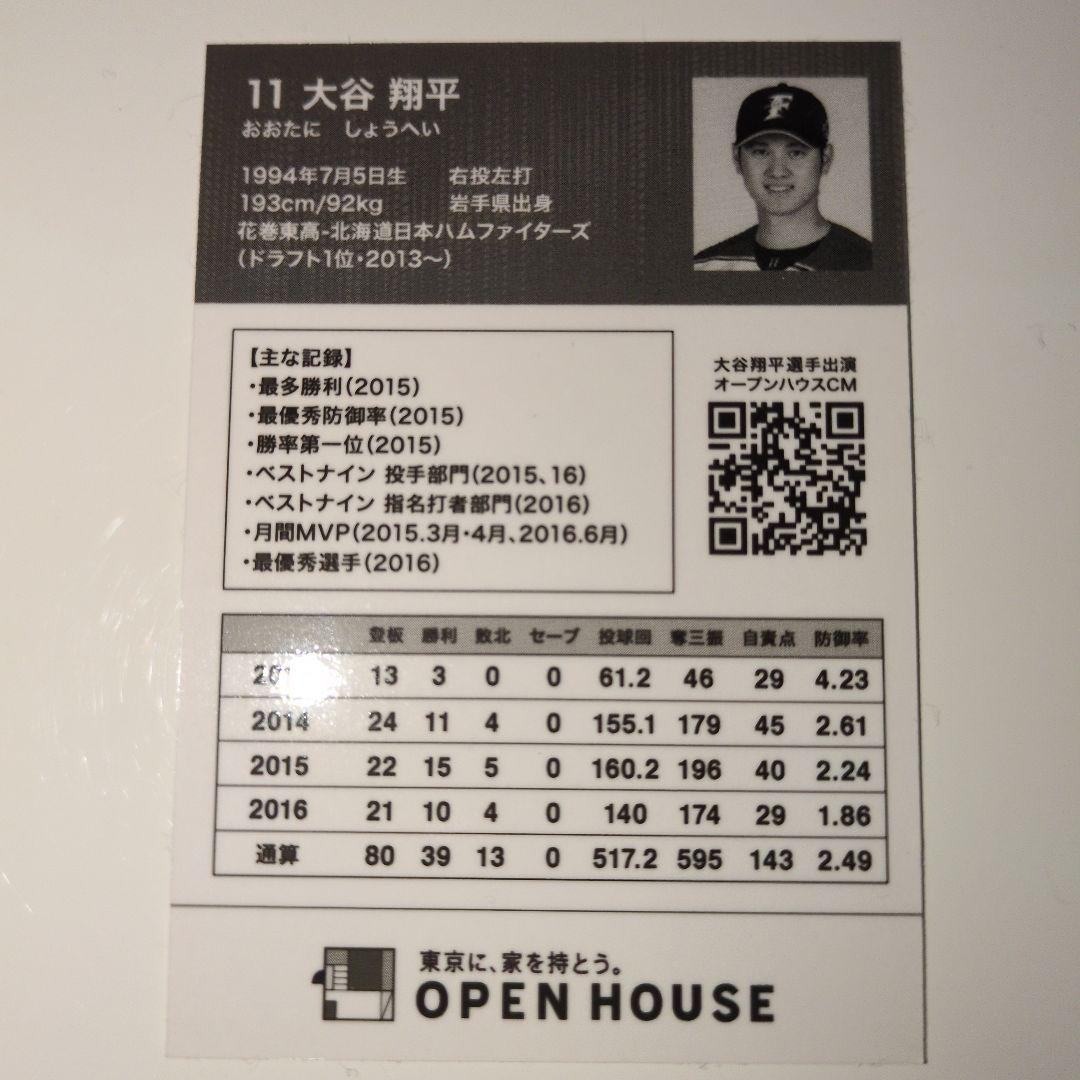 大谷翔平OPEN HOUSEカード