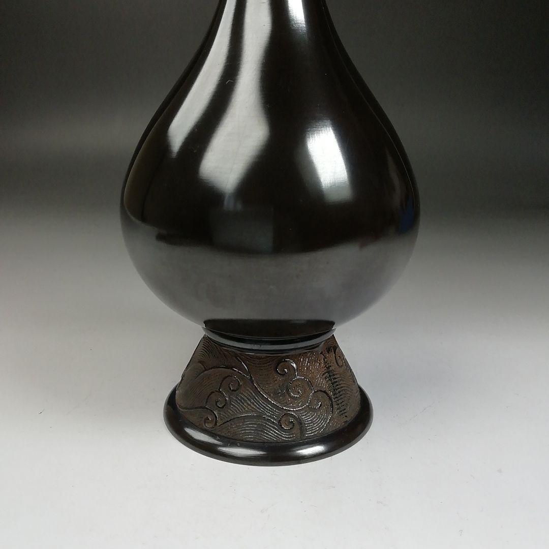 Ｔ９８７　花入　『大名物写　鶴一声　花入』『鋳物師　金森彦兵衛 造』　共箱　花器