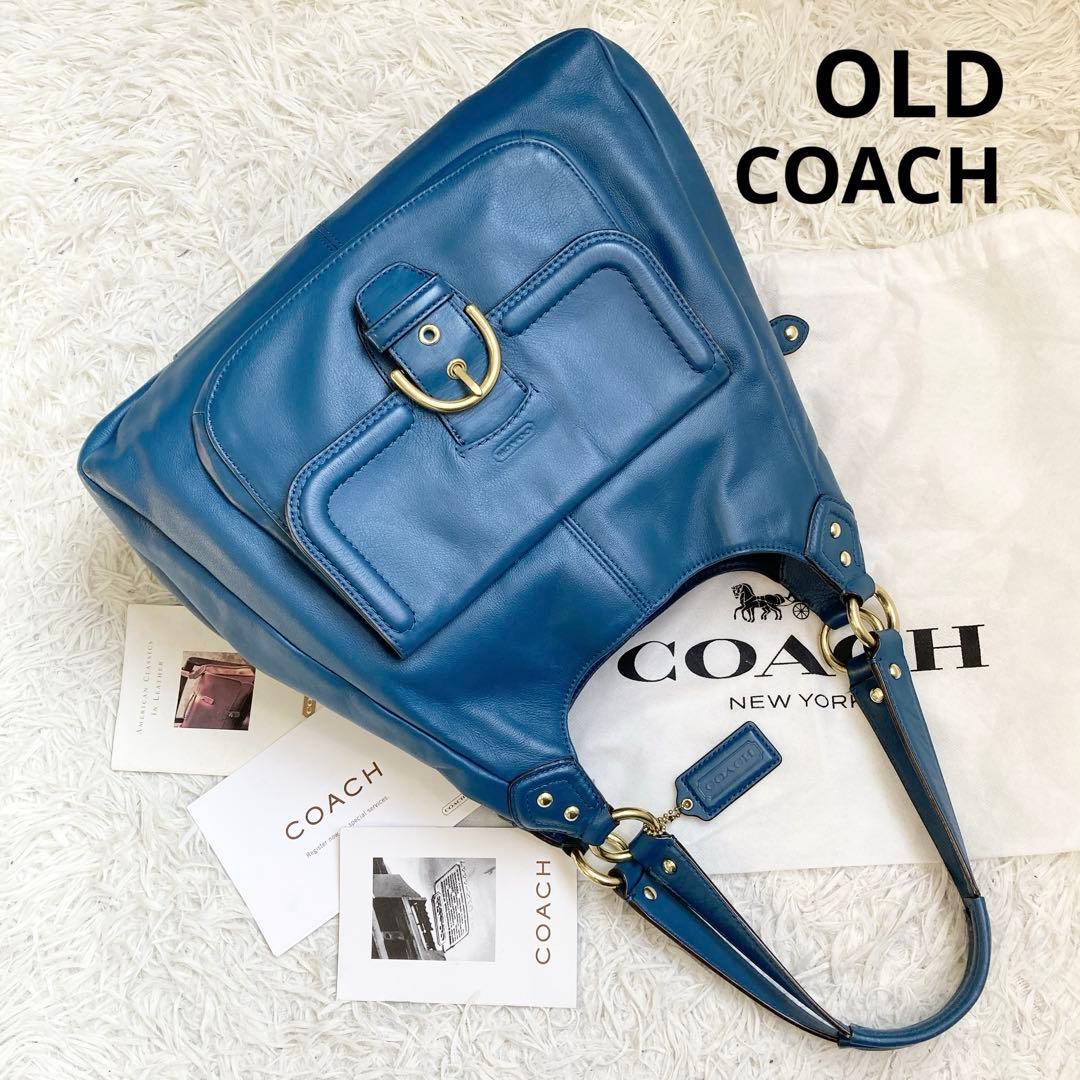 未使用級 vintage coach old tote bag Blue