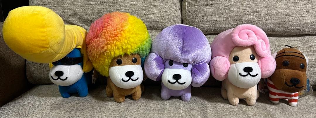 アフロ犬 ぬいぐるみ PART5・BIG ５種コンプ スーパーリーゼン犬 激レア