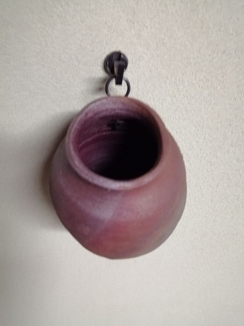 古美術品　時代　掛花入　南蛮蓑文虫　南蛮花入　南蛮粽花入　茶道具　古陶　骨董