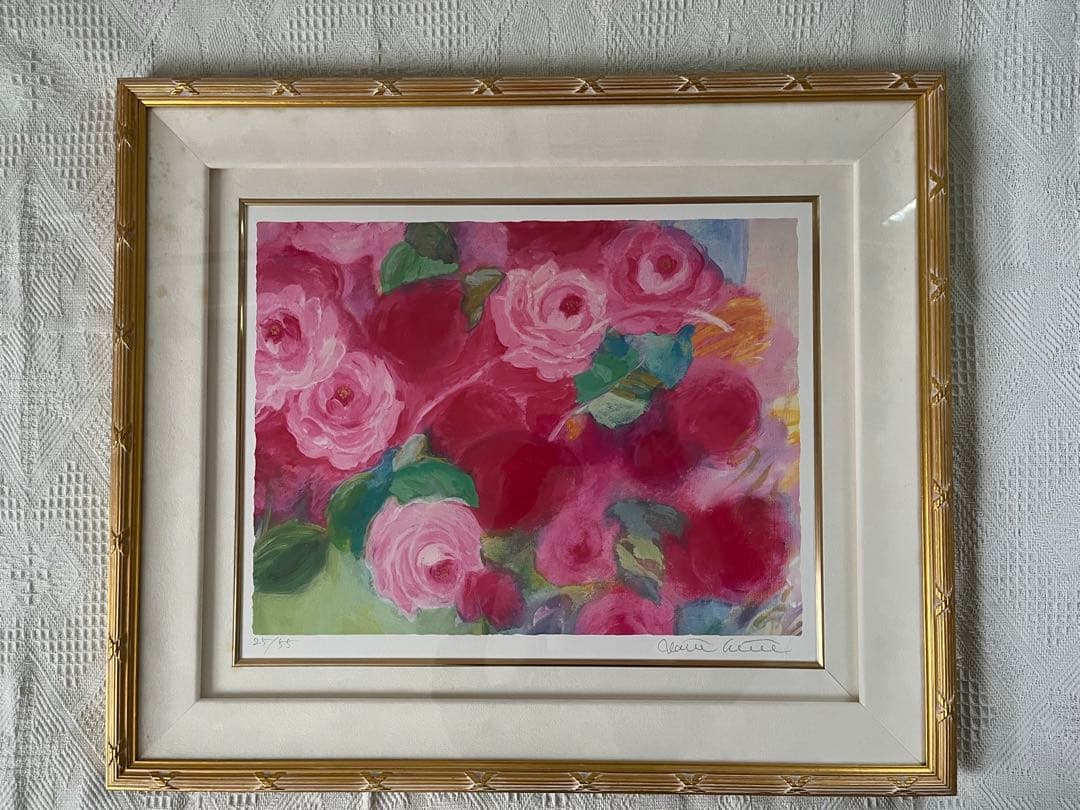 額入り版画　66×56 ジニー・キム　限定55枚　額装済　サイン、ED、証明書付