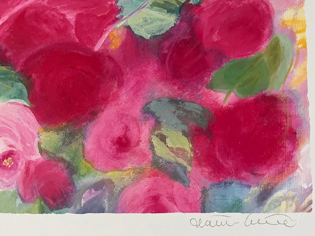 額入り版画　66×56 ジニー・キム　限定55枚　額装済　サイン、ED、証明書付