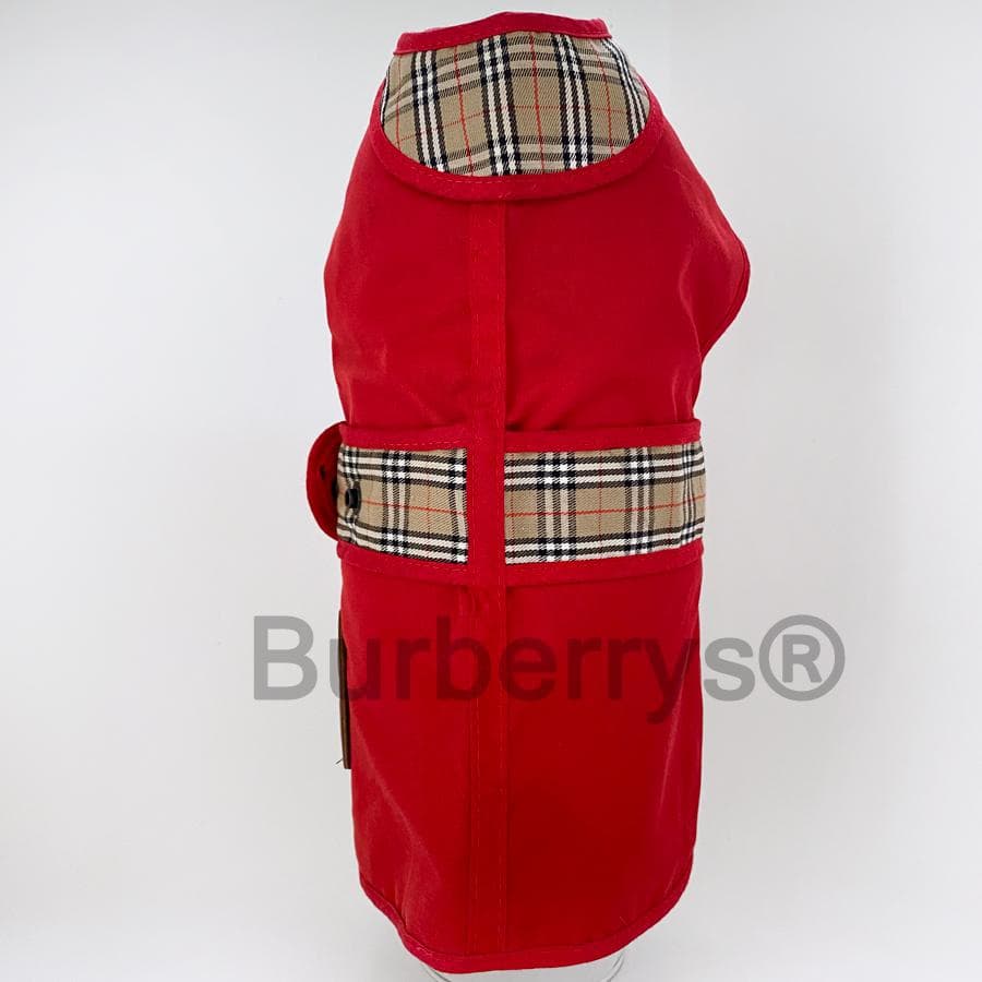 Burberrys バーバリーコート 犬服 赤 12\"/30cm