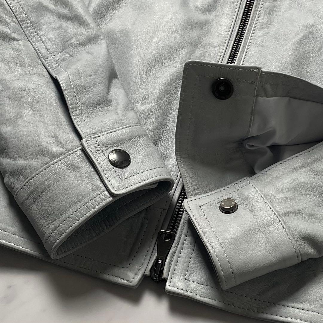 未使用級 EMMETI JURI SPレザー 限定アイスグレー 44