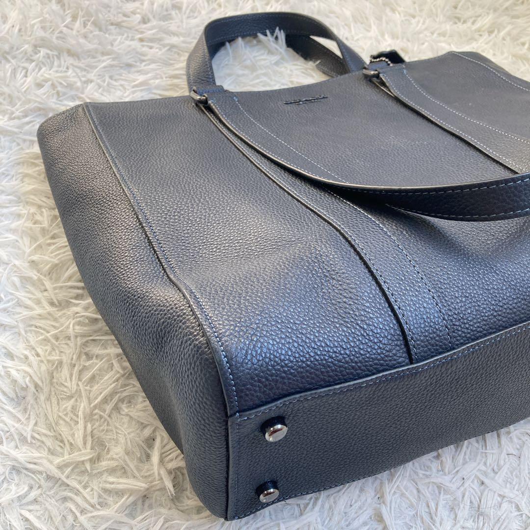 未使用級 coach ビジネス トート ダークネイビー ダブルハンドル