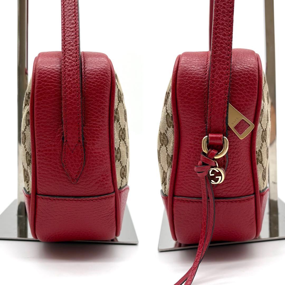 【極美品】GUCCI カメラ ショルダーバッグ チャーム GGキャンバス レザー