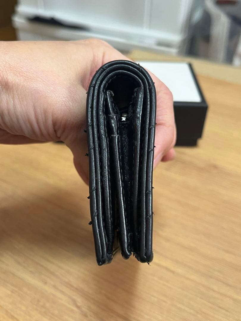 GUCCI ブラックレザー 二つ折り財布