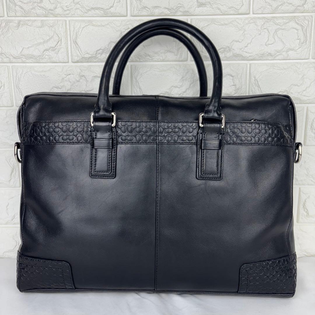 COACH コーチ F70454 レザー 2wayビジネスバッグ ブラック