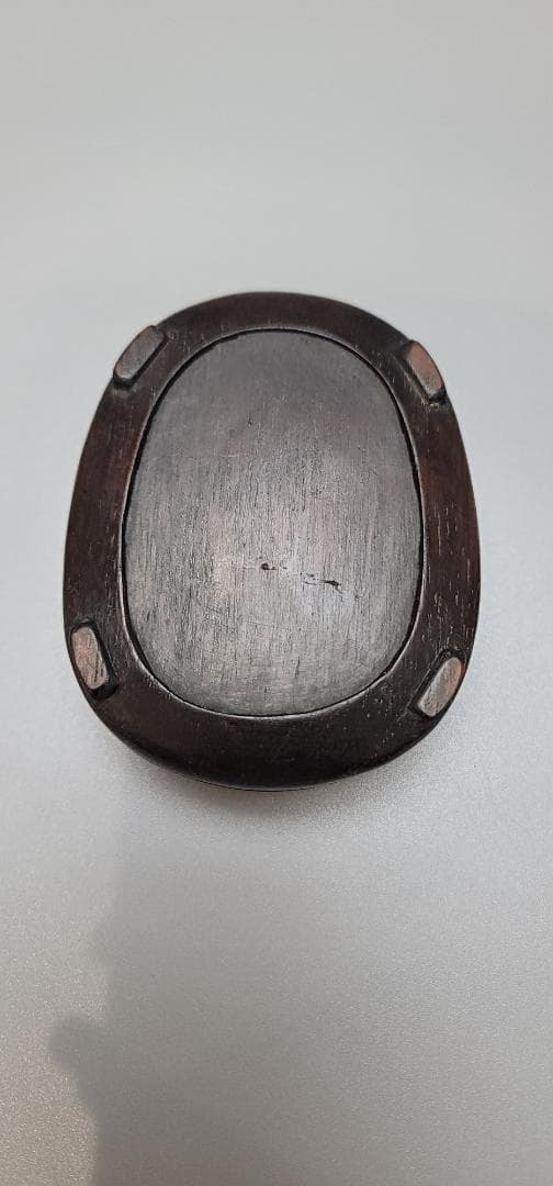 中国 楕円形 小硯 唐木 文房具