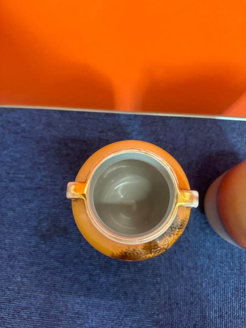 1843  オールドノリタケ　双耳風景図　花瓶   2客　時代物