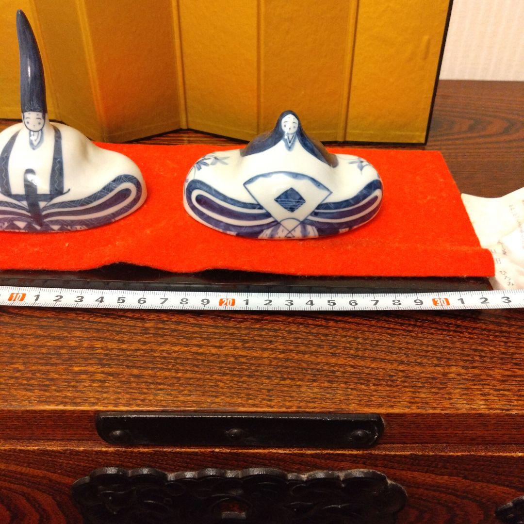 砥部雛　よし窯　雛人形　藍染の雛人形