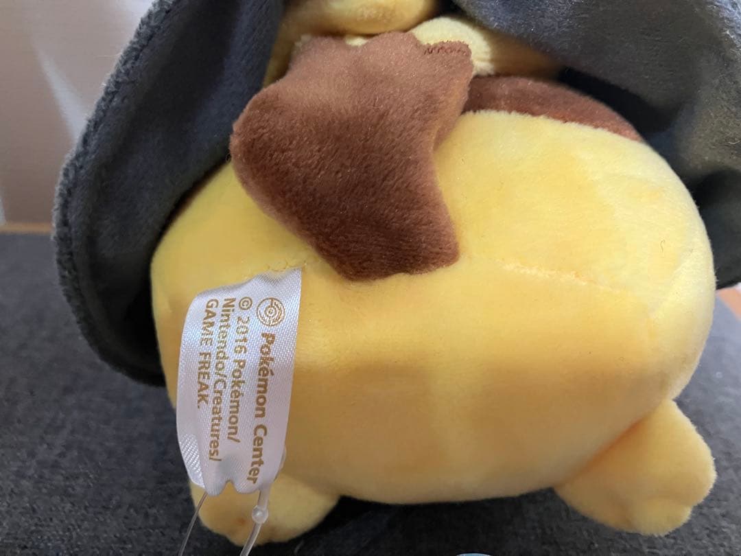 ポケモンセンター ぬいぐるみ 黒いレックウザポンチョを着たピカチュウ タグ付