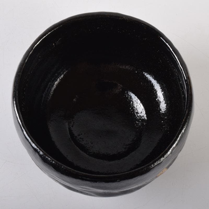 Gojyo　茶道具　楽焼　佐々木松楽作　黒楽茶碗　共布共箱　V　7400